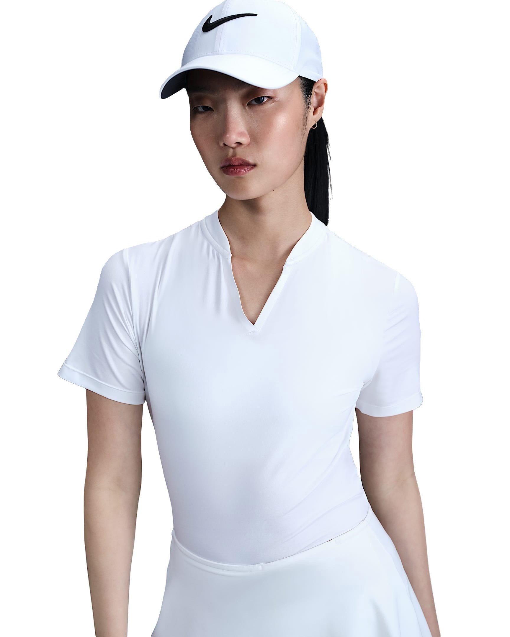 Nike Women's Tour Dri-FIT Short-Sleeve Blade Golf Polo - White
